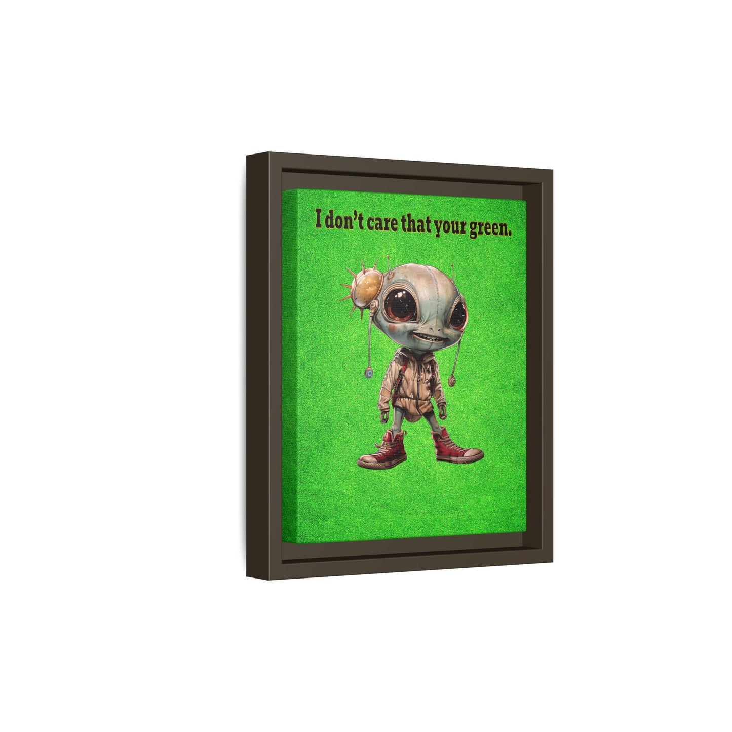 I don't care that your green - framed canvas art (green turf)