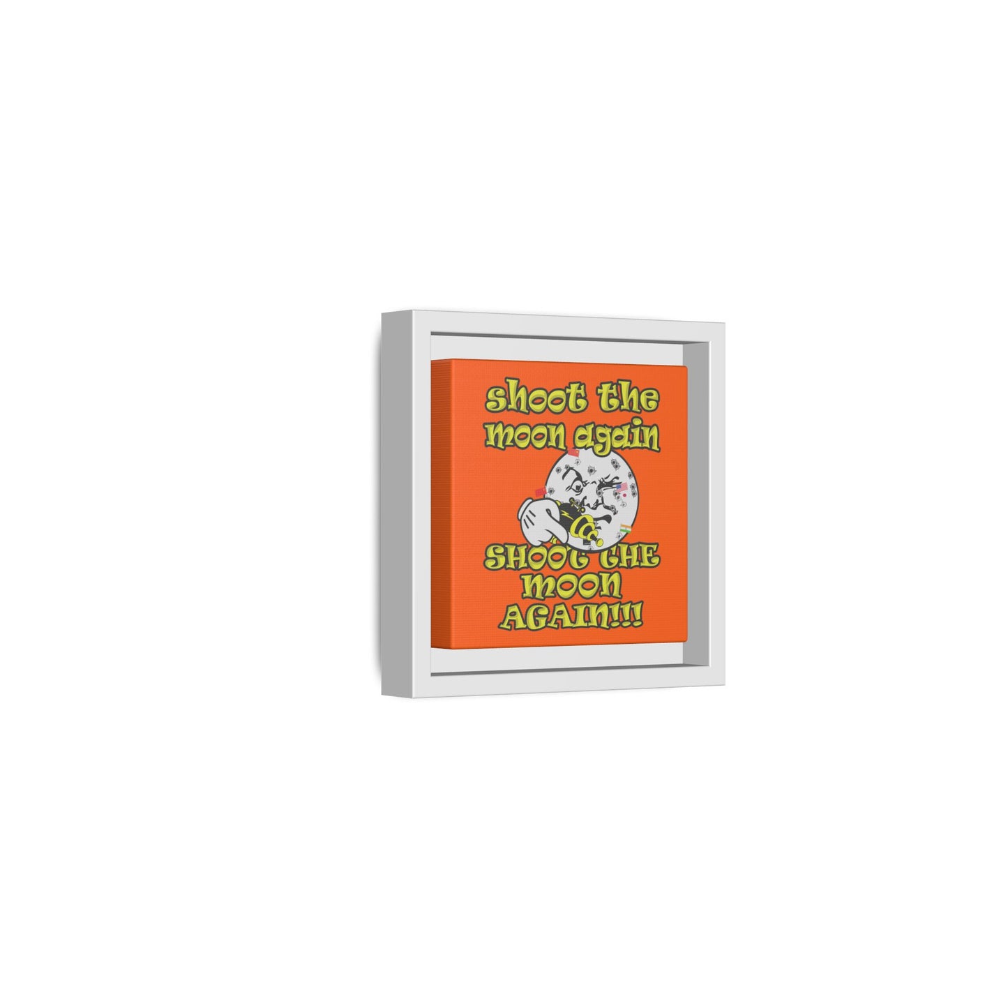 shoot the moon again - framed canvas art (orange)