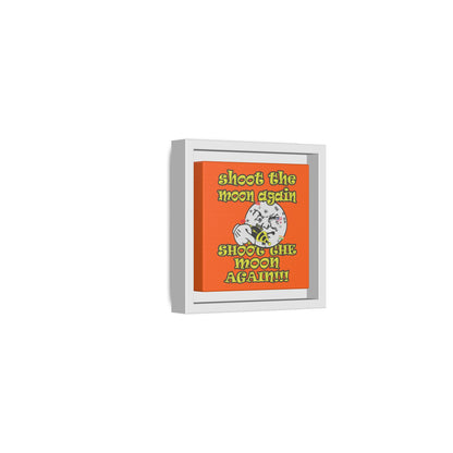 shoot the moon again - framed canvas art (orange)