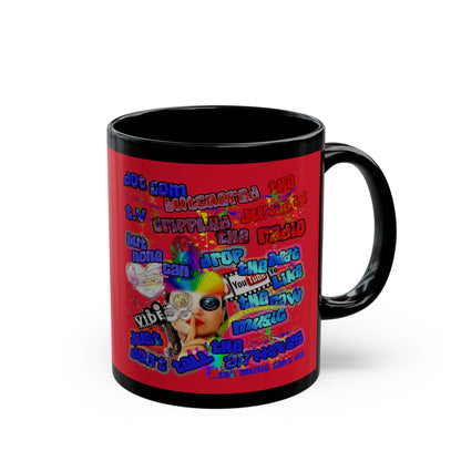 drop the beat - Black Mug (dark red)