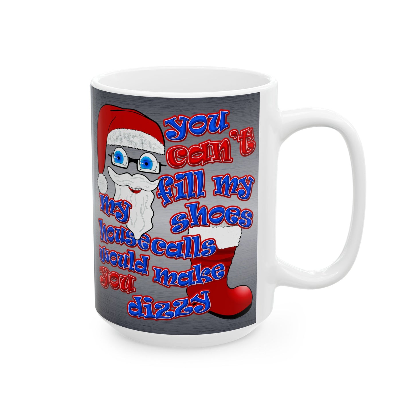 santa's shoes - White Mug (brushed nickel)