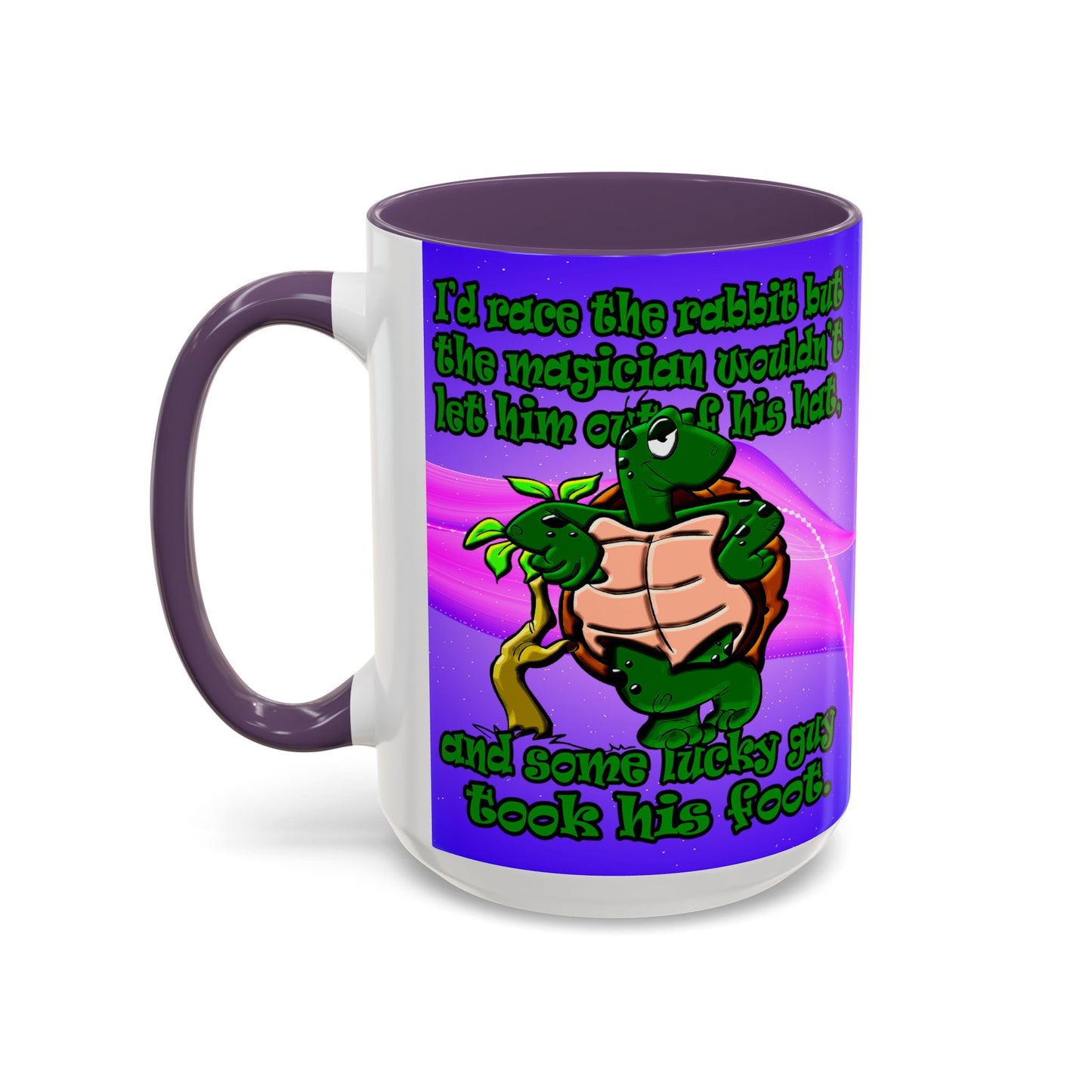 turtle race - Accent Mug (purple-pink wave)