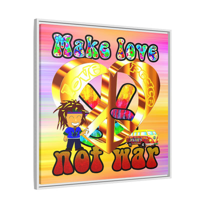 love peace - framed canvas art (color blur)