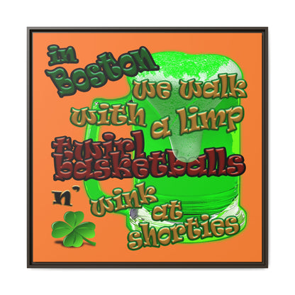 celtics logo - framed canvas art (crusta)