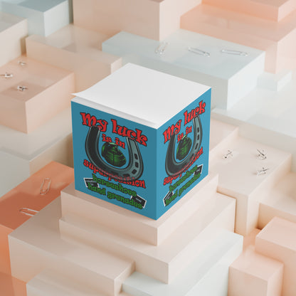 my luck - note cube (turquoise)
