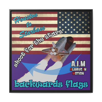 shoot for the stars - framed canvas art (purple)