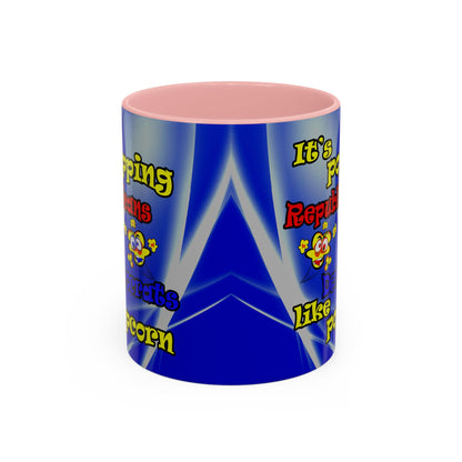 popping like popcorn - Accent Mug (blue-white wave)