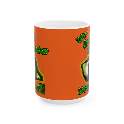 green monster - White Mug (orange)