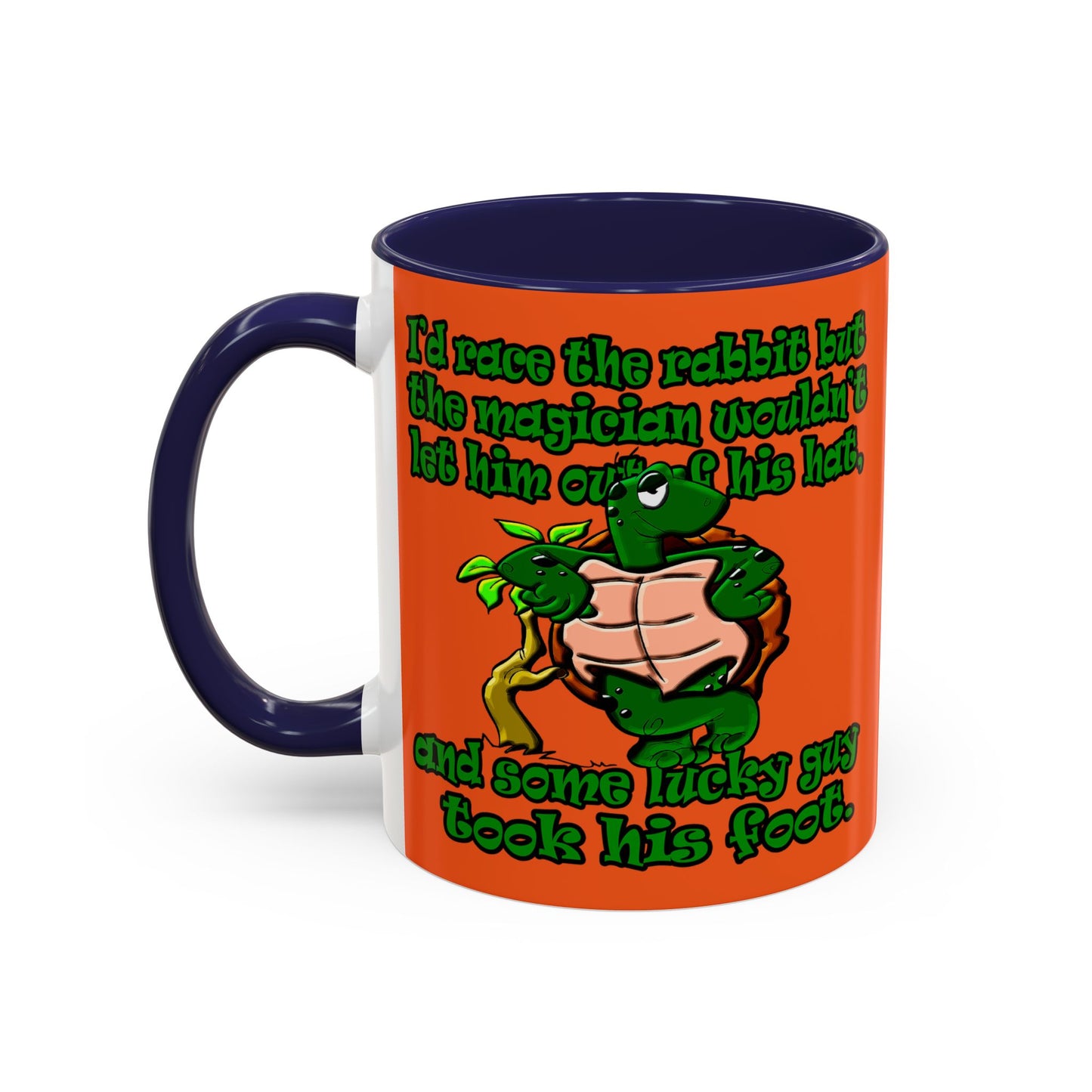 turtle race - Accent Mug (orange)