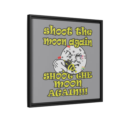 shoot the moon again - framed canvas art (grey)