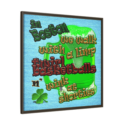 celtics logo - framed canvas art (faded blue)