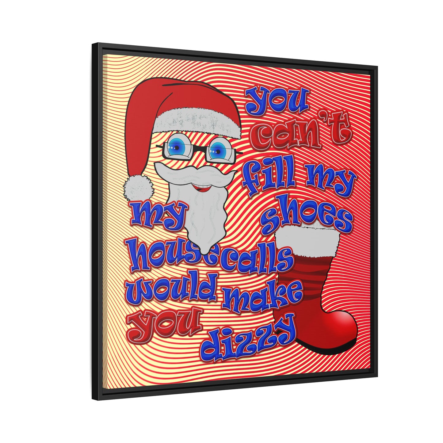 santa's shoes - framed canvas art (yellow-orange wave)