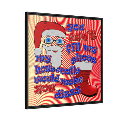 santa's shoes - framed canvas art (yellow-orange wave)
