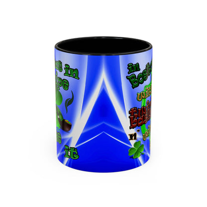 celtics logo - Accent Mug (blue-white wave)
