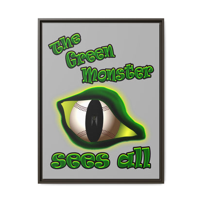 green monster - framed canvas art (light grey)