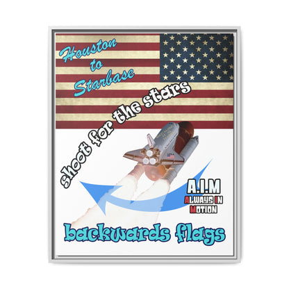 shoot for the stars - framed canvas art (white)
