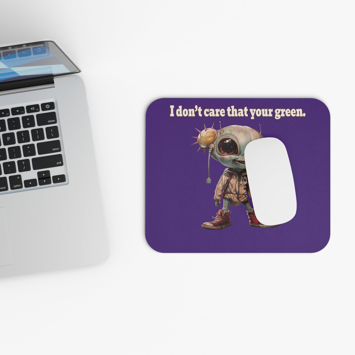 I don't care that your green - Mouse Pad (Rectangle) (purple)