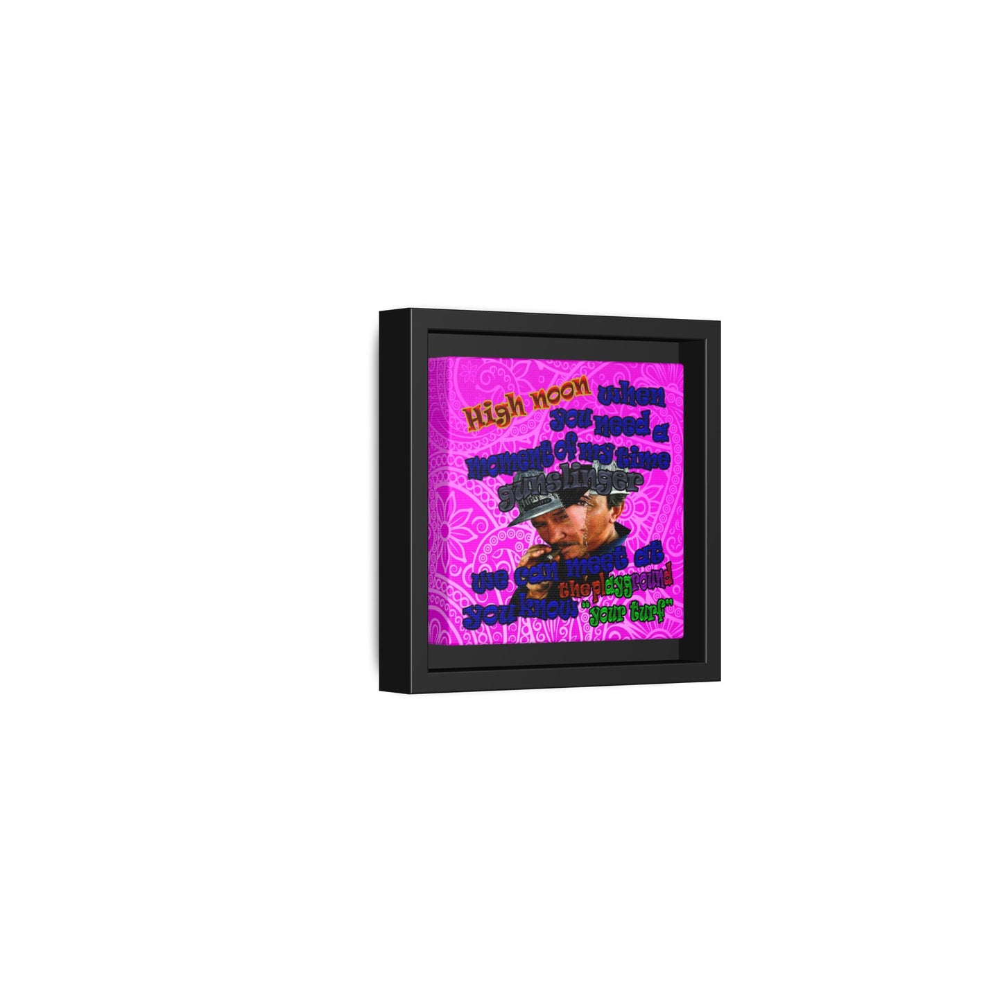 high noon - framed canvas art (pink swirl)