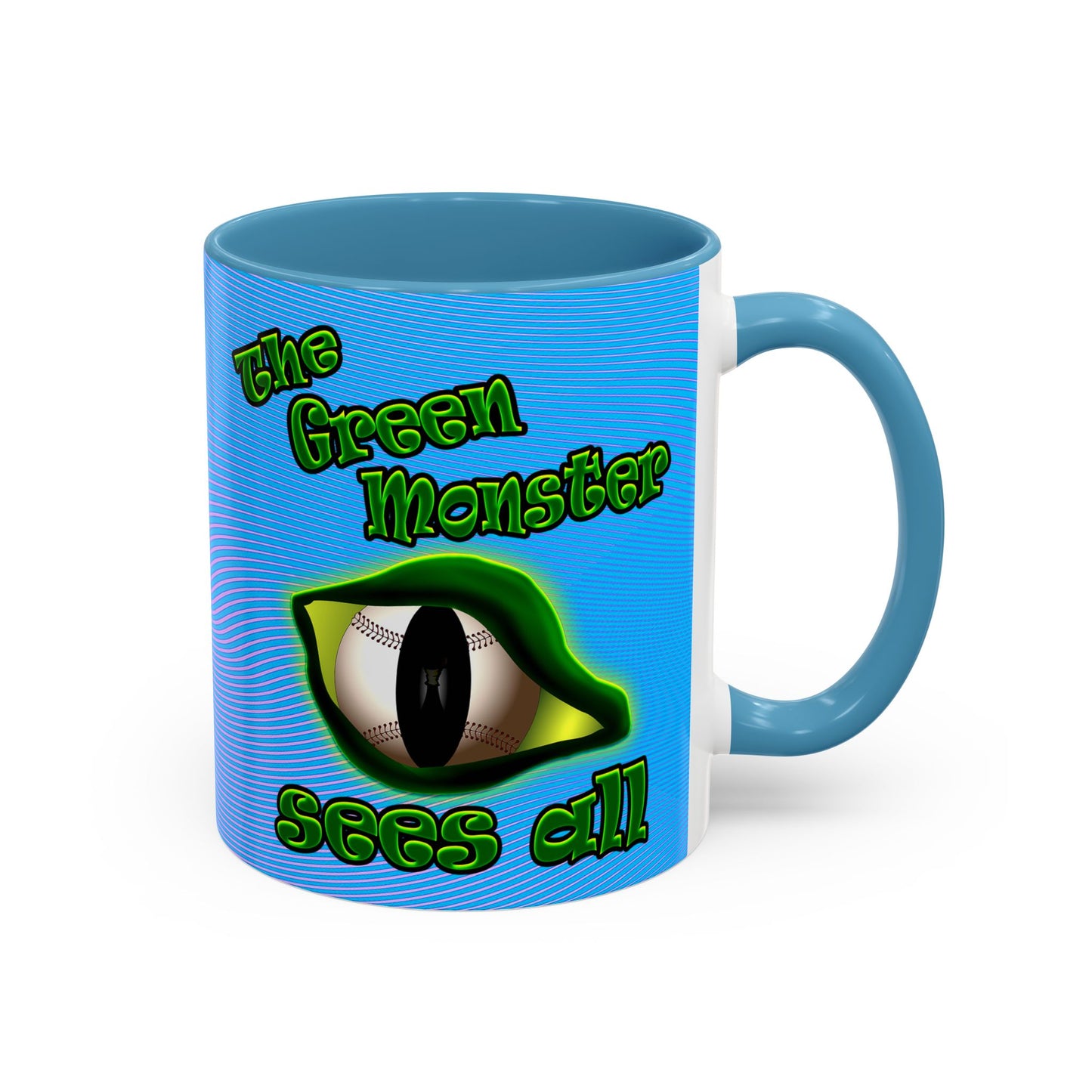 green monster - Accent Mug (light blue-purple wave)