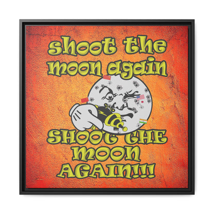 shoot the moon again - framed canvas art (burnt orange)