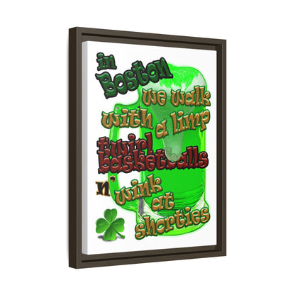 celtics logo - framed canvas art (white)