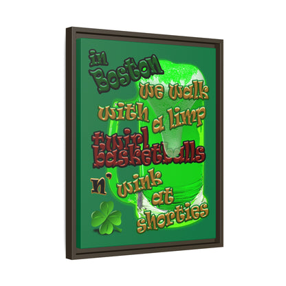 celtics logo - framed canvas art (dark green)