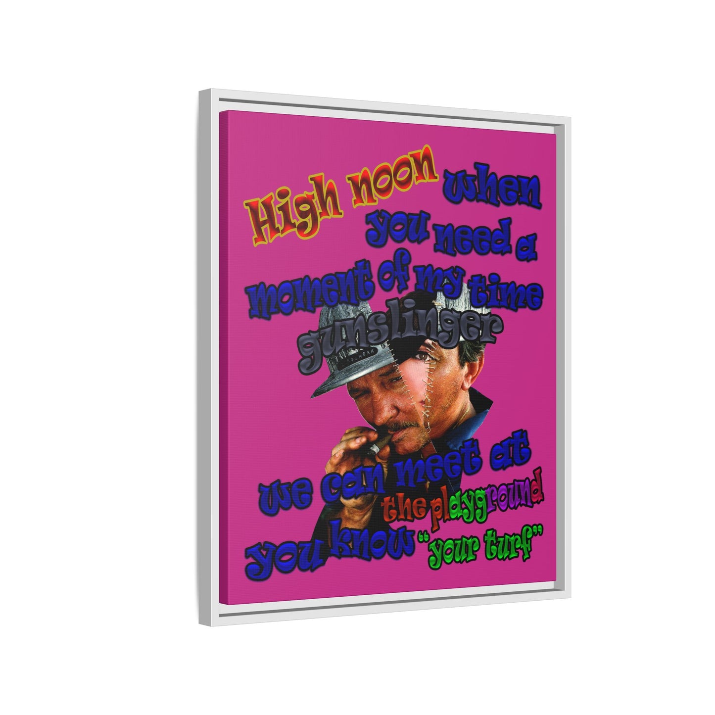 high noon - framed canvas art (pink)