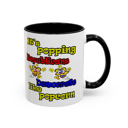 popping like popcorn - Accent Mug (white)