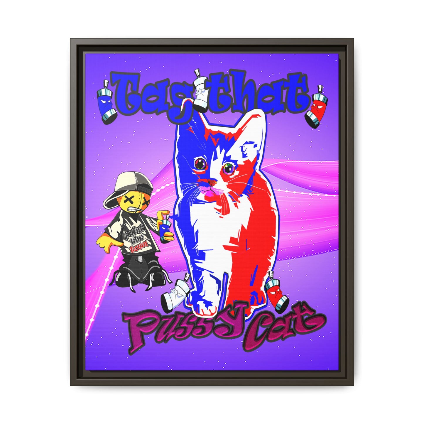 tag that - framed canvas art (purple-pink wave)