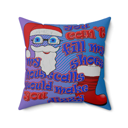 santa's shoes - Spun Polyester Square Pillow - (light blue-purple wave)