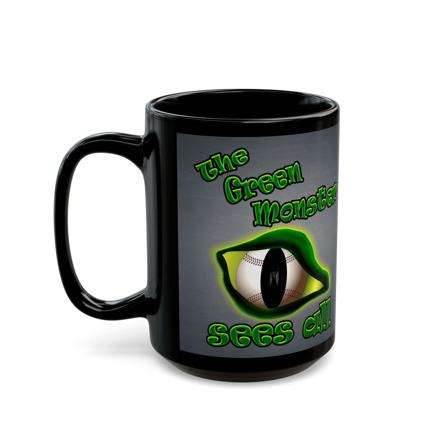 green monster - Black Mug (grey-light grey)