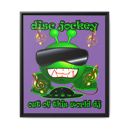 disc jockey - framed canvas art (light purple)