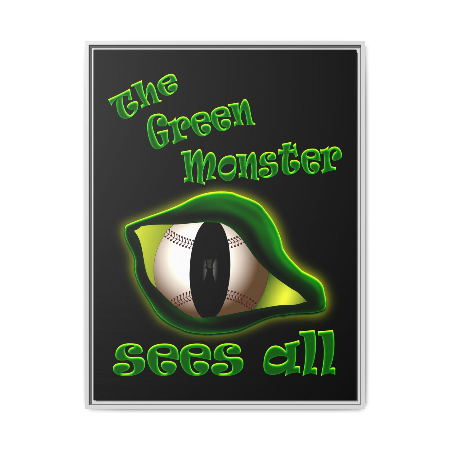 green monster - framed canvas art (black)
