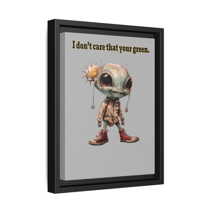 I don't care that your green - framed canvas art (light grey)