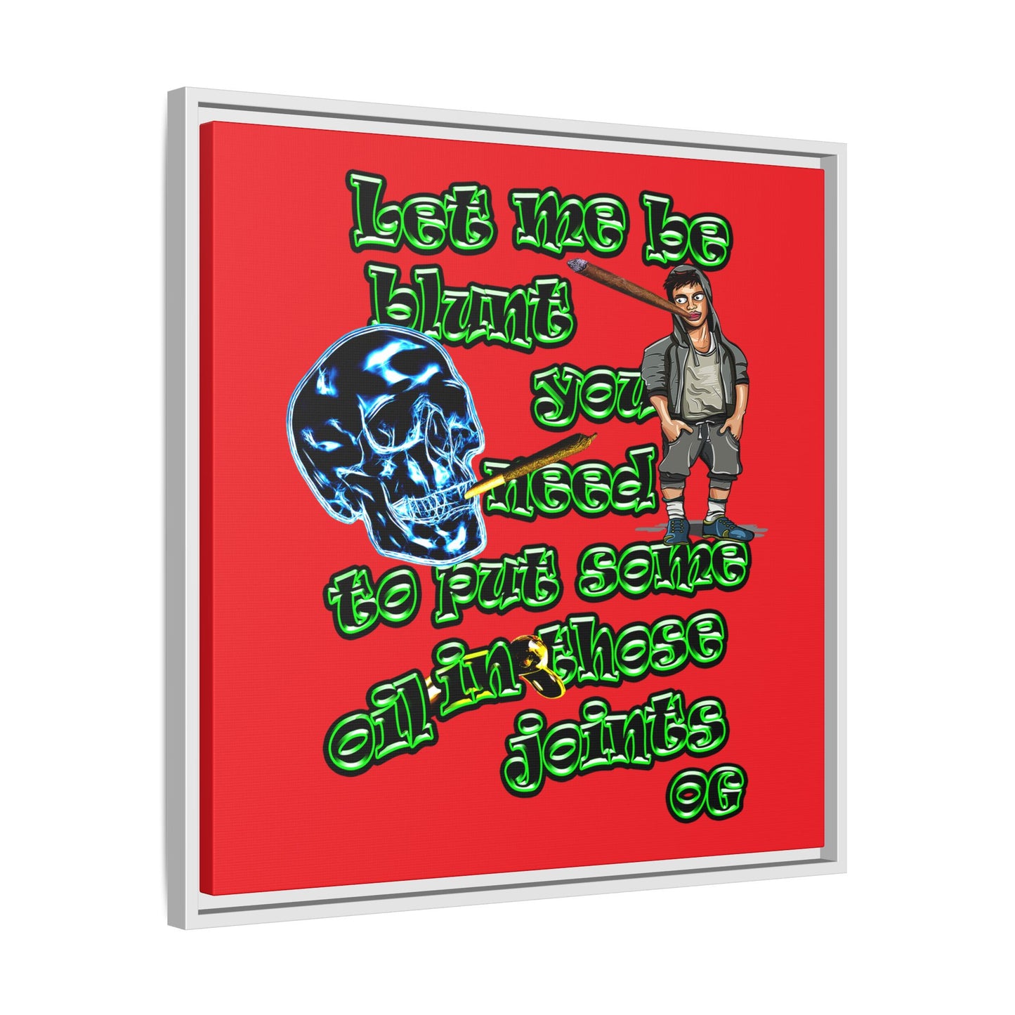 og - framed canvas art (red)