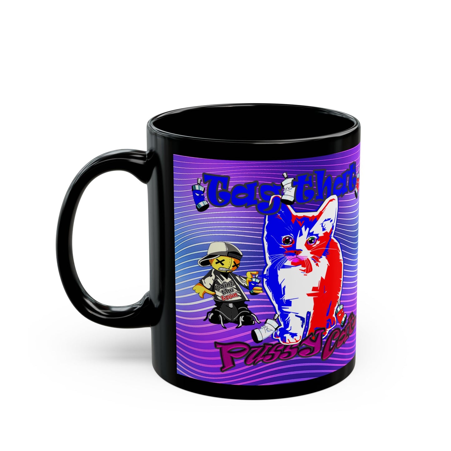 tag that - Black Mug (purple wave)