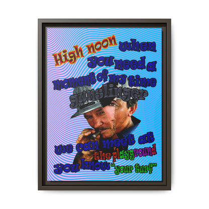 high noon - framed canvas art (light blue-purple wave)