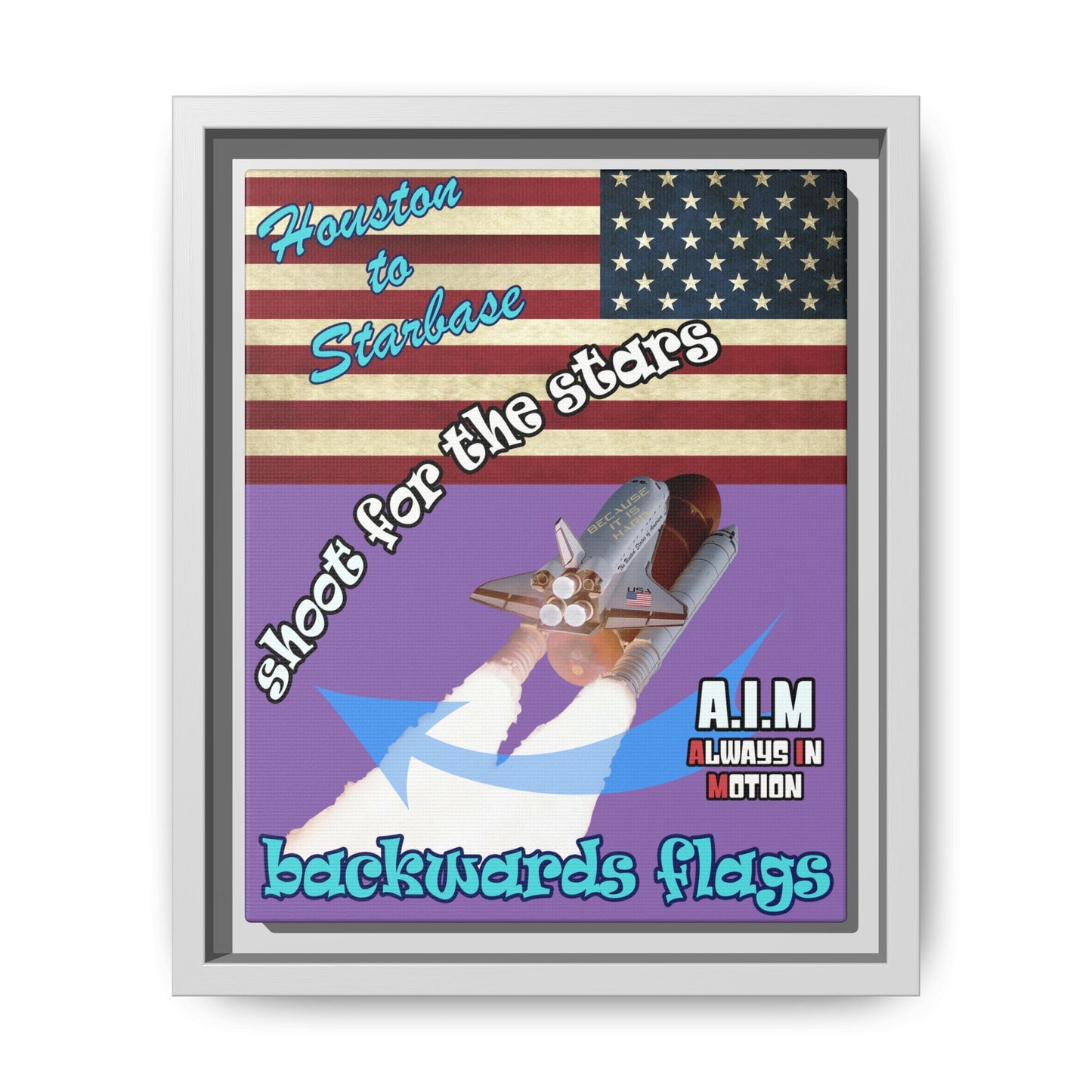 shoot for the stars - framed canvas art (light purple)