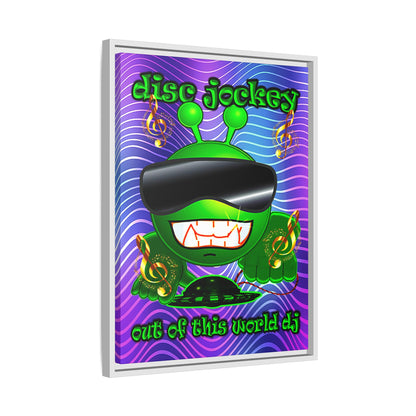 disc jockey - framed canvas art (purple wave)