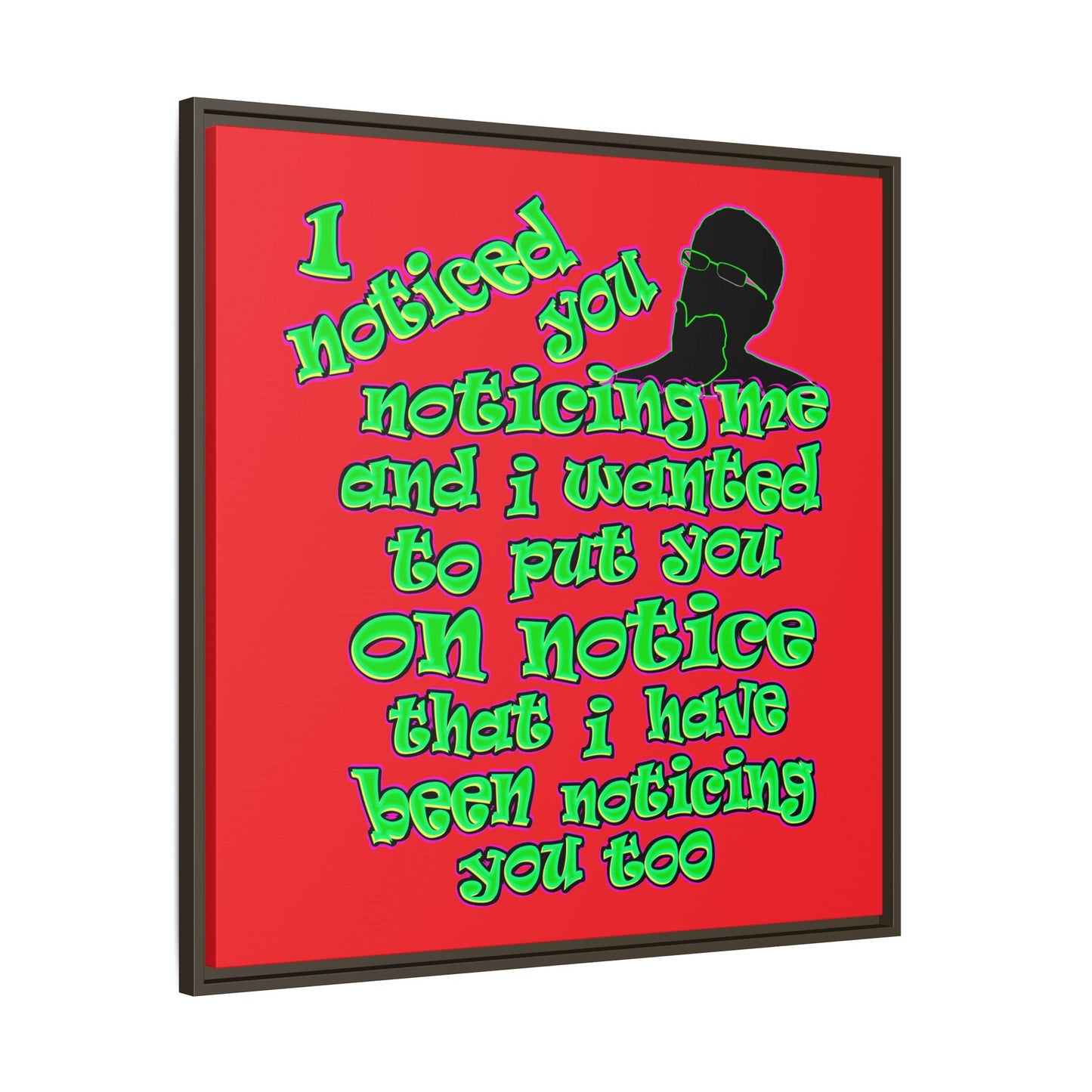 noticed you noticing - framed canvas art (red)