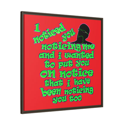 noticed you noticing - framed canvas art (red)