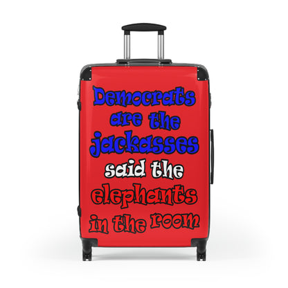 donkeys and elephants - Suitcase (red)