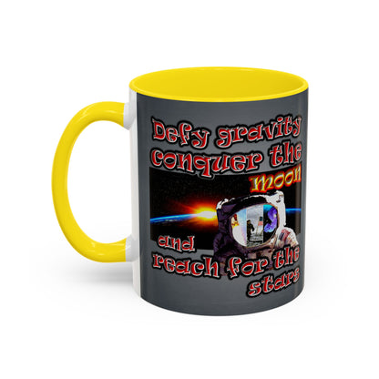 defy conquer reach - Accent Mug (grey-light grey)
