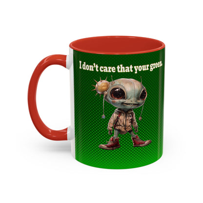 I don't care that your grey - Accent Mug (logo green)