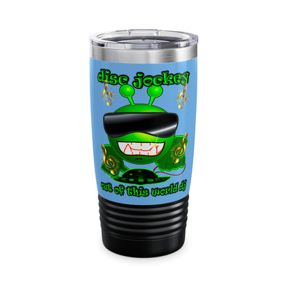 disc jockey - Ringneck Tumbler, 20oz (light blue)