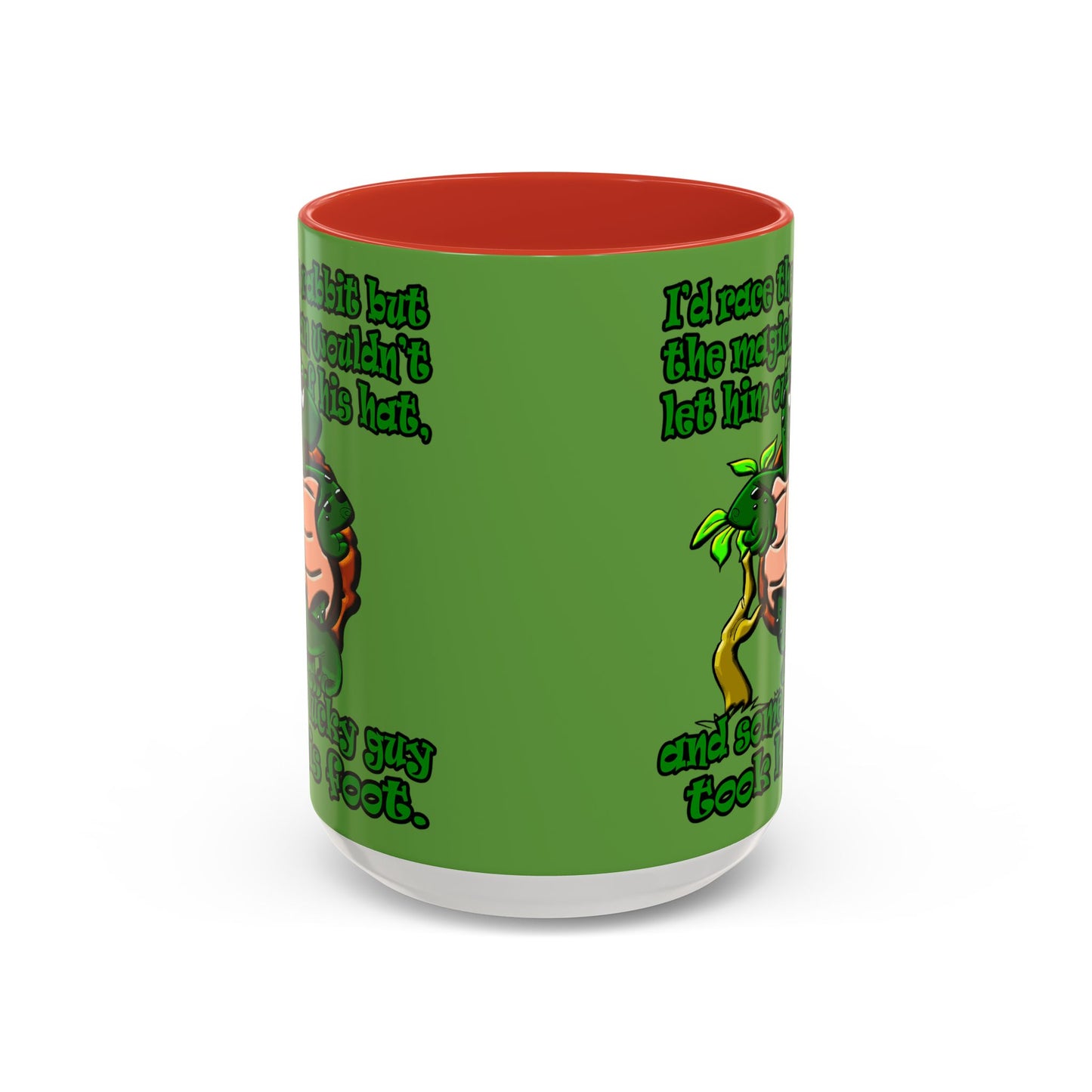turtle race - Accent Mug (green)