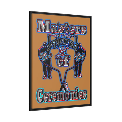 em cee squared - framed canvas art (light brown)