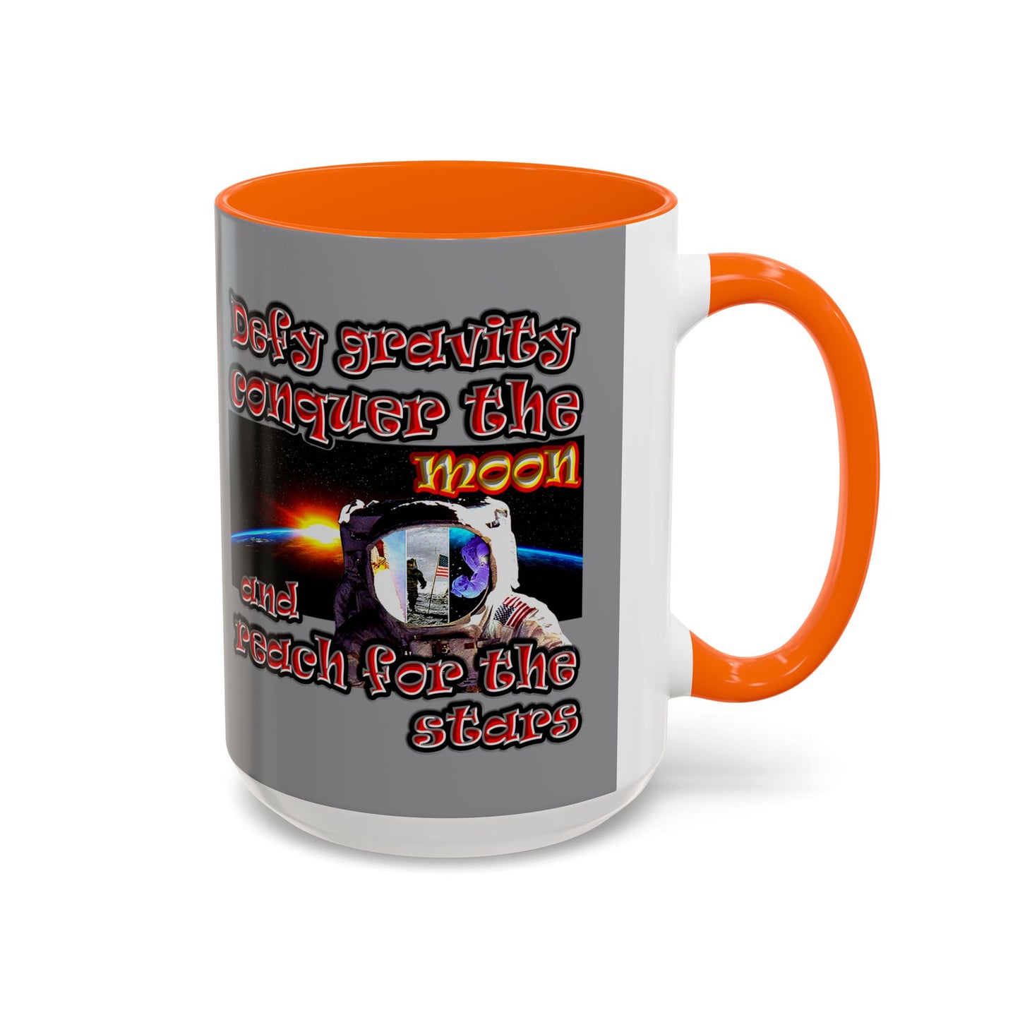 defy conquer reach - Accent Mug (grey)