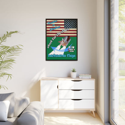 shoot for the stars - framed canvas art (dark green)