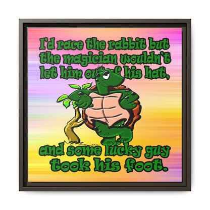 turtle race - framed canvas art (color blur)